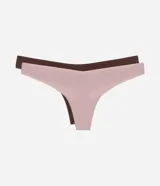 Kit de dos bombachas modelo bikini hilo confeccionadas en microfibra lisa.