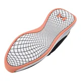 Championes de running Under Armour Charged Aurora, color negro con detalles estampados en azul y naranja, suela blanca y cordones moteados.