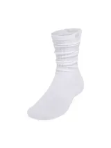 Medias de algodón unisex color blanco, con diseño arrugado en la parte superior.