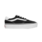 Zapatillas Vans Brooklyn LS Platform negras con detalles en blanco, suela de plataforma y cierre con cordones. Inspiradas en los clásicos de Vans y el estilo de las zapatillas de salón.