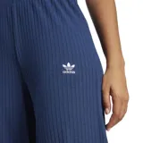 Pantalón Adidas Essentials Wide Rib de mujer, color azul marino, de corte ancho y tejido acanalado.