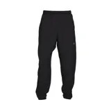 Pantalón deportivo negro de poliéster, ligero y transpirable, con puños con cierre y bolsillo para dispositivos electrónicos.