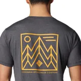 Remera gris de manga corta con logo de Columbia en el pecho.