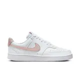 Championes Nike Court Vision Bajo Next Nature de mujer, color blanco con detalles en rosa.