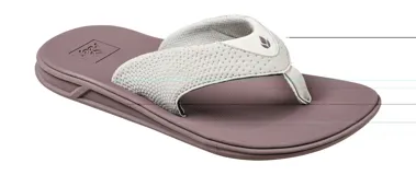 Ojotas Reef de dama color gris con base color lila.