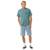 Remera verde de manga corta con logo de Rip Curl estampado en el pecho.