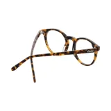 Anteojos de eco acetato con forma redonda, con armazón carey.