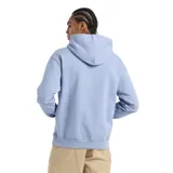 Canguro celeste de corte holgado con capucha y bolsillo tipo canguro. Logo de New Balance bordado en el pecho.