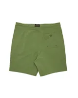 Short de baño negro con cordón ajustable en la cintura y logo de Deus Ex Machina con una palmera bordado en la pierna derecha.