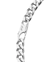 Cadena de eslabones cubanos plateada.