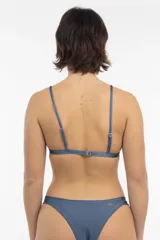 Bombacha de bikini tiro medio color azul acero.