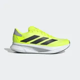 Championes de running Adidas Duramo SL 2, color amarillo neón con tres franjas negras laterales y detalles reflectantes grises en el talón. Cuentan con mediasuela blanca con tecnología LIGHTMOTION y suela negra Adiwear.