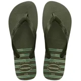 Ojotas Havaianas Top Basic color marrón musgo, con suela de goma y tiras sintéticas.