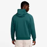 Campera deportiva Jordan Sport Hoop con capucha y cierre frontal, color verde con logo bordado en negro.