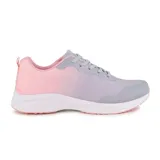 Championes deportivos American Sport Riddle, color gris y rosa, con suela blanca.