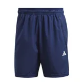 Short deportivo azul marino de poliéster reciclado, con tecnología Aeroready, cintura elástica con cordón interno y bolsillos frontales con cierre.