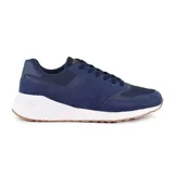 Championes deportivos American Sport modelo Havoc, color gris con detalles en azul y blanco.