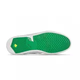 Zapatillas de skate Emerica Figgy G6 X Shake Junt, color negro con detalles en verde y suela blanca.