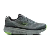 Championes deportivos Skechers Max Cushioning Premier 2.0 - Vantage, color gris con detalles en verde. Capellada de malla y material sintético, cordones, amortiguación ULTRA GO, plantilla Air-Cooled Goga Mat y suela Goodyear Performance.