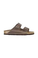 Sandalia de cuero nobuck engrasado, con dos correas ajustables y plantilla acolchada BIRKENSTOCK.