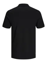 Chomba negra de piqué con cuello clásico, manga corta y calce slim fit.