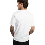 Remera negra de corte clásico con logo blanco estampado en el pecho.