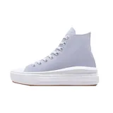 Championes Converse Chuck Taylor All Star Move Hi, color lila con plataforma blanca y suela marrón.