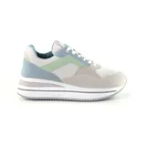 Championes casuales Korium Neela, con plataforma y cordones. Diseño en tonos pastel: blanco, beige, rosa y naranja.