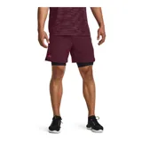 Short deportivo Under Armour Vanish Woven de hombre, color celeste con calza interior negra y logo estampado en la pierna izquierda.