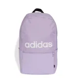 Mochila Adidas Classic Daily color lila con logo blanco estampado en el frente.