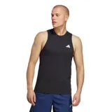 Musculosa deportiva Adidas Train Essentials Feelready para hombre, color negro con logo blanco estampado en el pecho.