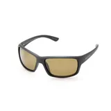 Lentes de sol MDQ modelo Mancora, con marco negro de metal y lentes marrones.