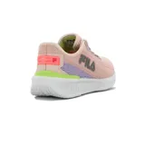 Championes deportivos Fila Start, color rosa claro con detalles en lavanda, verde y violeta.