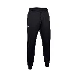 Pantalón de jogging negro con logo de Under Armour en blanco en la pierna izquierda.