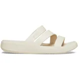 Sandalias de estilo abierto, con tiras anchas y plantilla ergonómica, de color blanco.