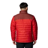 Campera puffer Columbia Powder Lite II, color verde oliva en la parte superior y verde claro en la parte inferior. Con cierre frontal, cuello alto, bolsillos laterales con cierre y logo de la marca bordado en el pecho.