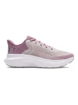 Championes Under Armour Charged Rogue 5 color lila con detalles en gris y blanco, ideales para running.