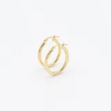 Aros tipo argolla ovalados de oro amarillo 9k.