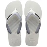 Ojotas Havaianas Dual de goma color gris claro con tiras grises y logo de la marca en negro.