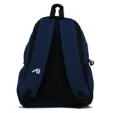 Mochila de colores vibrantes con compartimento frontal y diseño ergonómico.