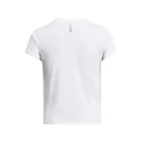 Remera deportiva blanca de manga corta, con tecnología UA Streaker que ofrece comodidad, elasticidad y ligereza.