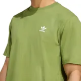 Remera verde oliva de manga corta con logo Adidas Trefoil bordado en blanco en el pecho.