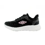Championes urbanos Umbro Icon Lady, color negro con detalles en rosa y suela blanca.