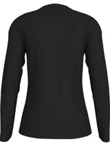 Remera negra de algodón con cuello redondo, corte regular y logo CK bordado en el pecho.