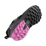 Championes deportivos Joma TK Shock Lady 2501, color negro con detalles en gris y violeta. Diseñados para trail running y trekking.