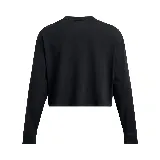 Camiseta Under Armour Rival Boxy LS de manga larga, color negro, corte boxy y crop, con logo estampado en el pecho.