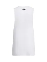 Musculosa blanca de algodón con logo Under Armour estampado en el pecho.