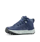 Zapatillas de senderismo Columbia Facet 75 Mid Outdry, color azul con detalles en celeste y blanco.