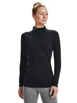 Remera de manga larga Under Armour ColdGear, color negro, con cuello alto y logo en el cuello.