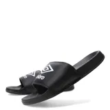 Chancletas Umbro Locker Room color lila con logo blanco.